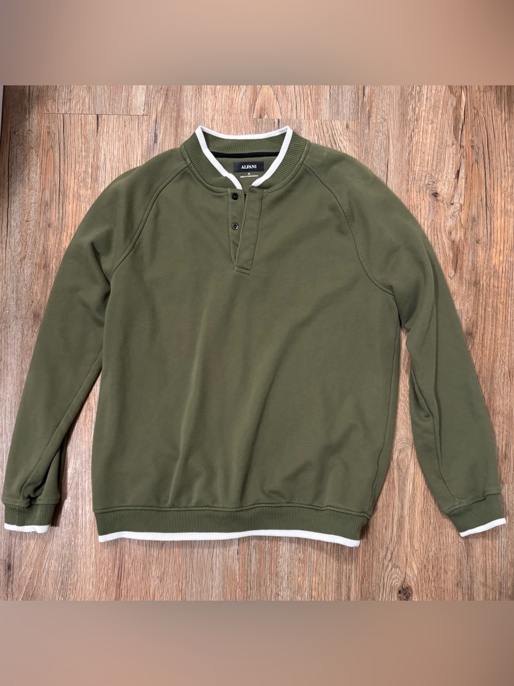 Alfani Olive Green Henley Sweater
